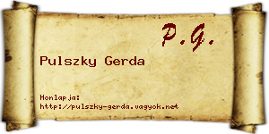 Pulszky Gerda névjegykártya